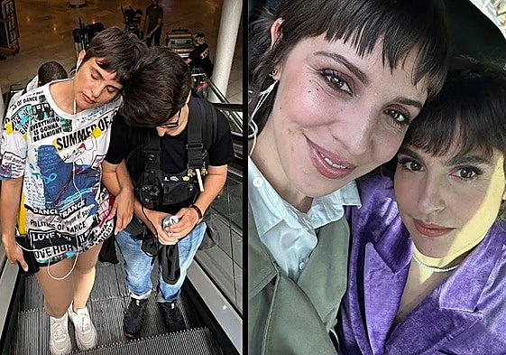 Verónica Echegui en dos de las fotografías compartidas por su amiga Silma López.