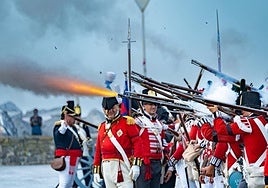 Imagen de la batalla representada el año pasado en la capital donostiarra en conmemoración del 31 de agosto.