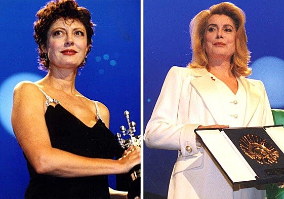 Susan Sarandon y Catherine Deneuve fueron el primer tándem femenino de homenajeadas en el Zinemaldia de 1995.