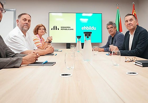 Junqueras y Otegi, en Donostia el pasado lunes.