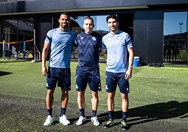 Sergio, flanqueado por Yangel Herrera y Soler