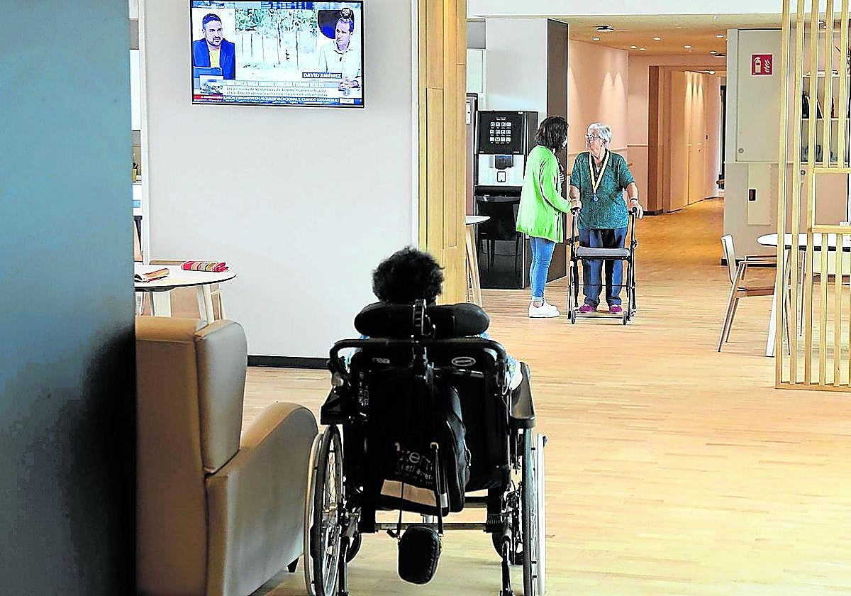 Espacio común de la residencia de mayores de Usurbil.