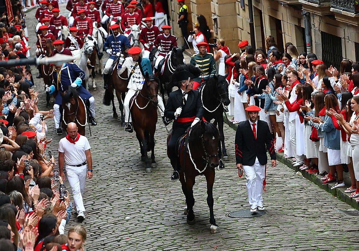 El burgomaestre, Gregorio Alkain, en el Alarde del año pasado.