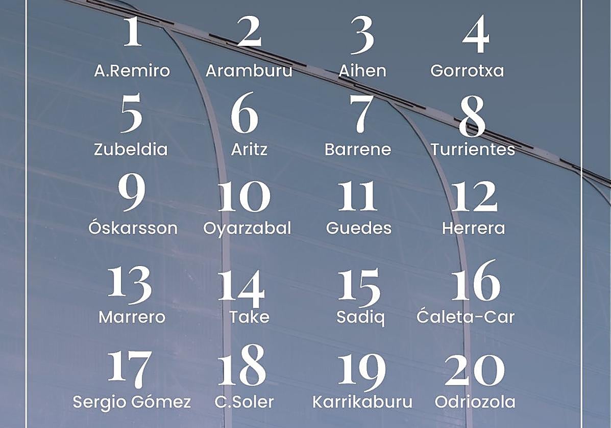 Sadiq lucirá el 15, Odriozola el 20 y el 25 sigue libre