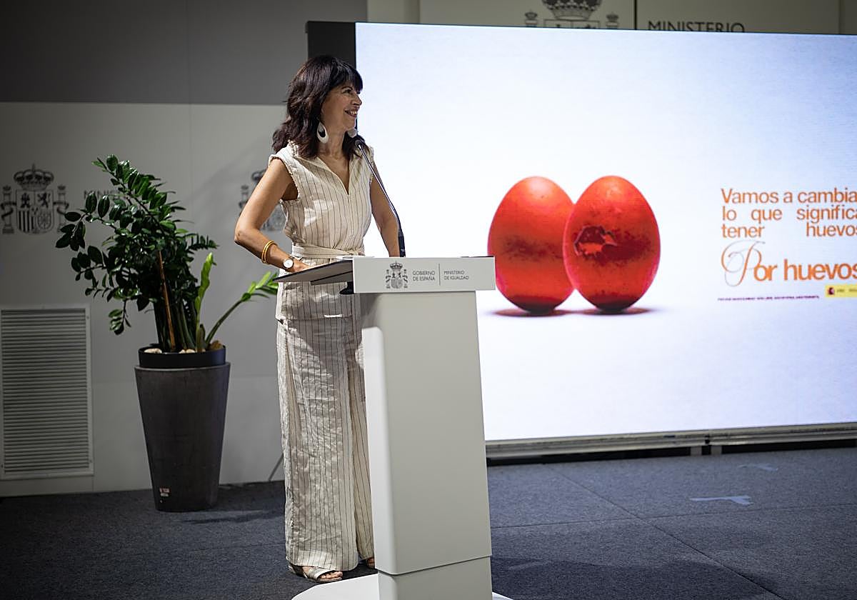 La ministra de Igualdad, Ana Redondo, presenta una campaña institucional sobre masculinidades en el Ministerio de Igualdad.