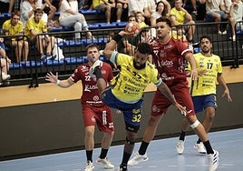 Dariel García, autor de tres goles, en el partido de ida.