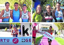 Los podios masculino y femenino, y los ganadores de la cateogría cadete.
