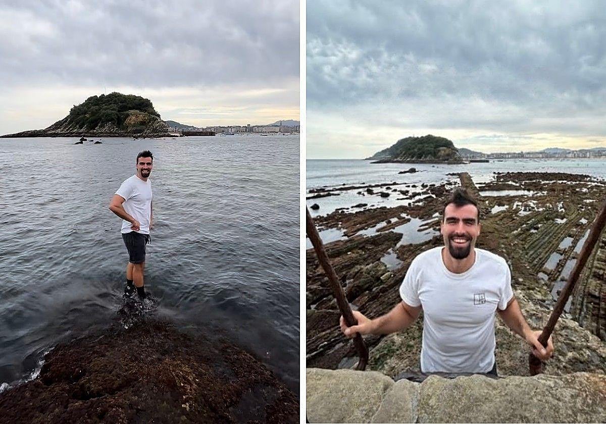 El popular donostiarra que comprueba si se puede ir andando a la isla de San Sebastián