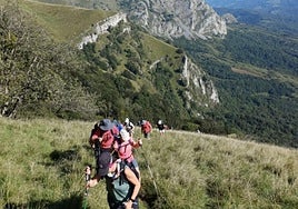 Pasa den asteburuan Nafarroan egindako txangoaren une bat.