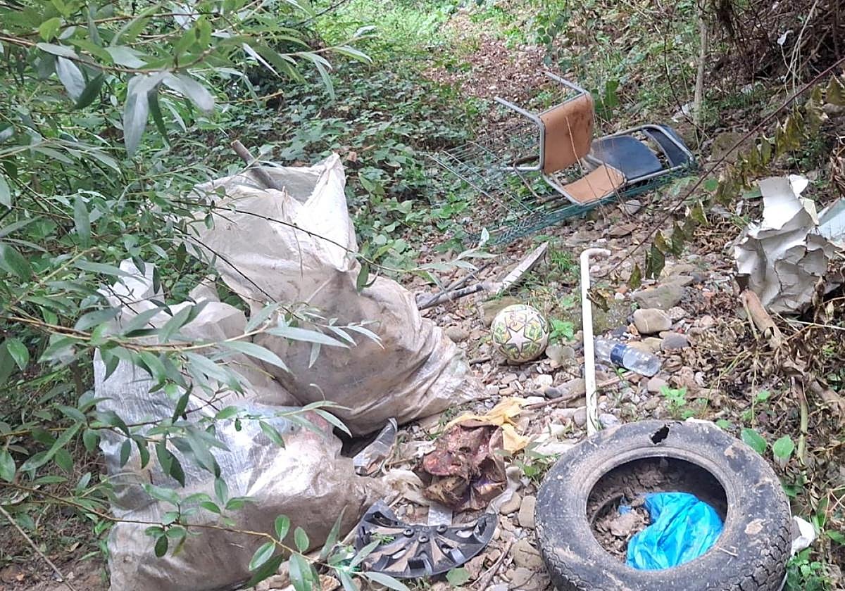 Algunos de los residuos retirados de los cauces de los ríos.