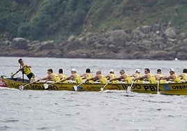 La trainera de Orio en la primera jornada de la Bandera de la Concha.