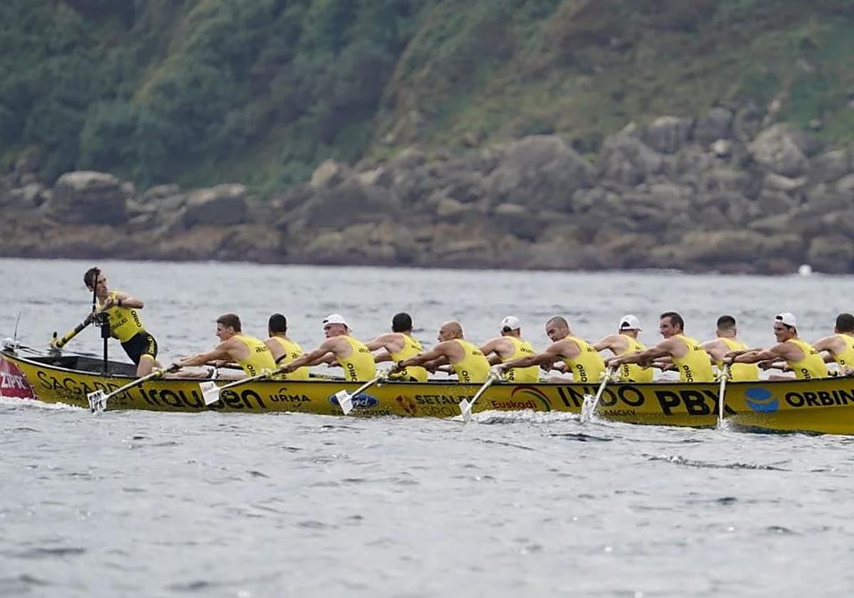 La trainera de Orio en la primera jornada de la Bandera de la Concha.