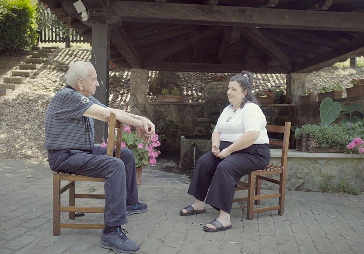 Imanol Lazkano eta Mirari Martiarena, saioaren grabazioan.