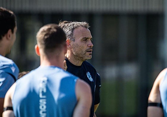 Sergio, durante un entrenamiento en Zubieta