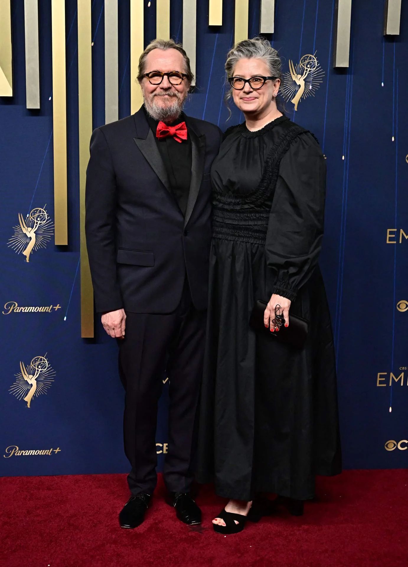 Gary Oldman y su esposa Gisele Schmidt.