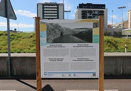 Uno de los nuevos paneles informativos que se han instalado en la vega del Urumea.