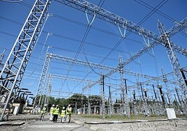 Infraestructura de la subestación eléctrica de alta tensión de Hernani.