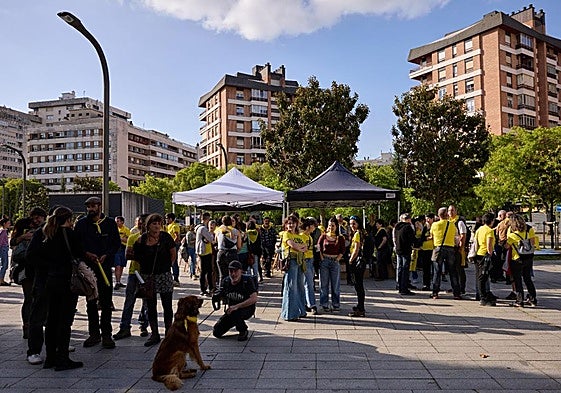 magen de una concentración de apoyo a los acusados por el sabotaje de Aroztegia