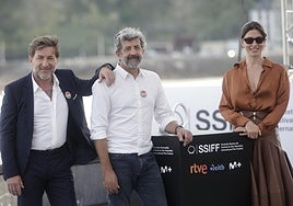 Antonio de la Torre, actor protagonista, Alberto Rodríguez, director y guionista y Bárbara Lennie, actriz protagonista