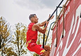 Asier Landart, durante una de las pruebas en las que ha participado.