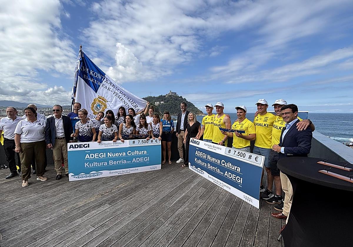 Arraun Lagunak y Orio, recientemente galardonados por Adegi