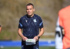 Sergio Francisco, en un entrenamiento en Zubieta