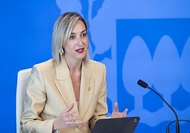 Maria Ubarretxena en rueda de prensa.