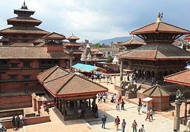 Vista de Durbar Square, en Katmandú, capital de Nepal.