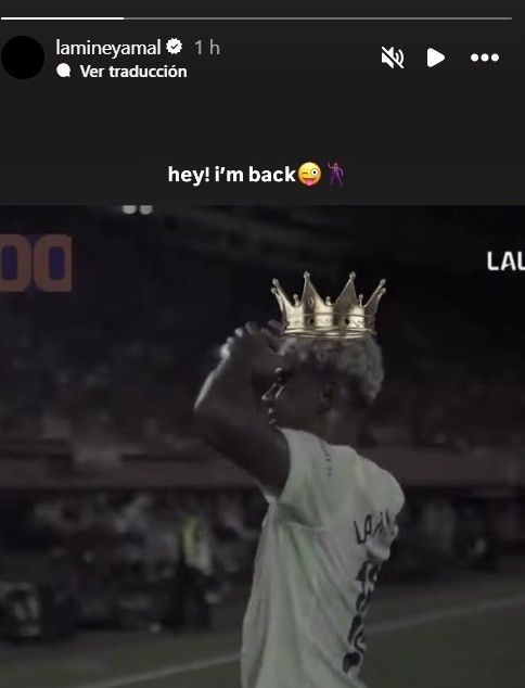 El mensaje de Lamine Yamal en Instagram, acompañado de un vídeo