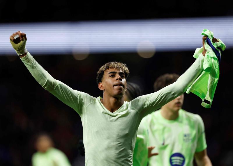 Lamine celebra un gol esta temporada