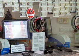 Mostrador de una administración de loterías.