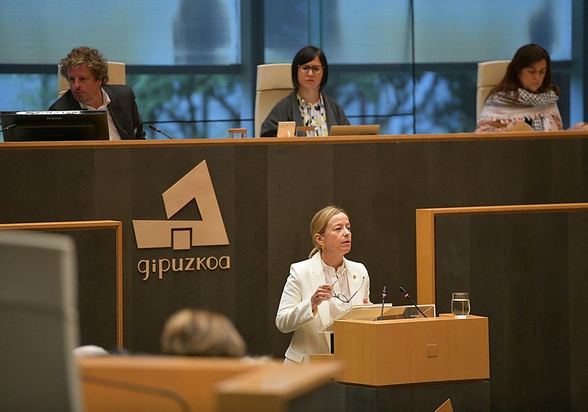 Eider Mendoza en las Juntas Generales.