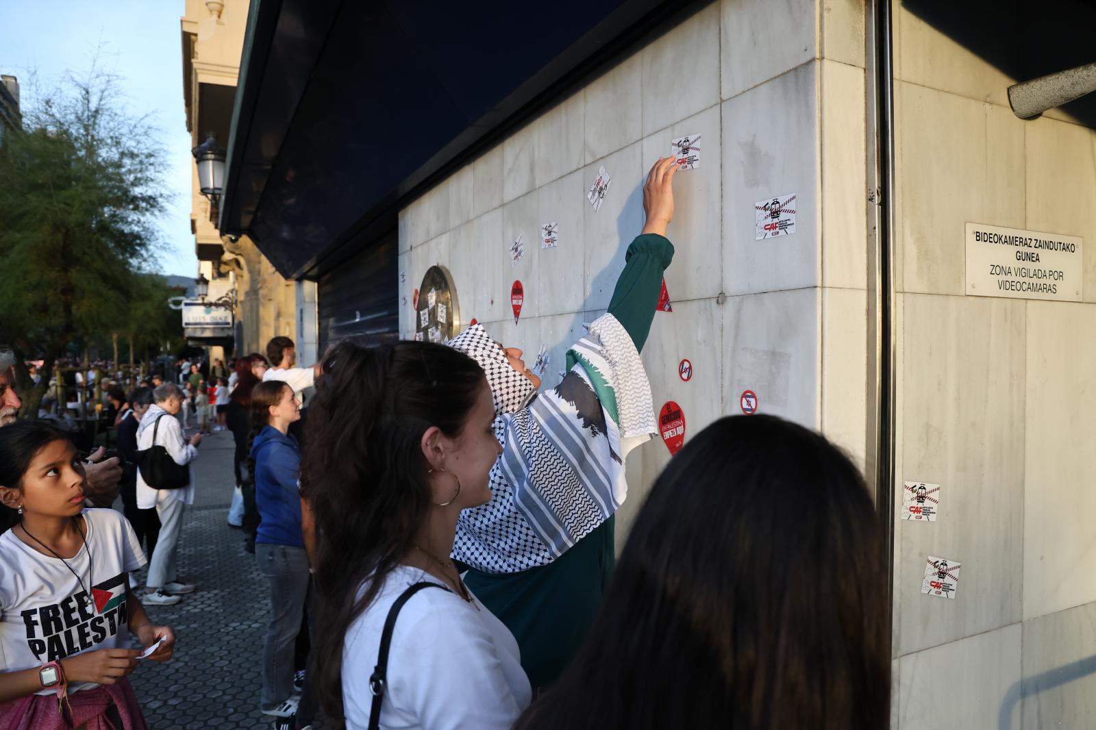 Segunda manifestación en apoyo a Palestina en Donostia