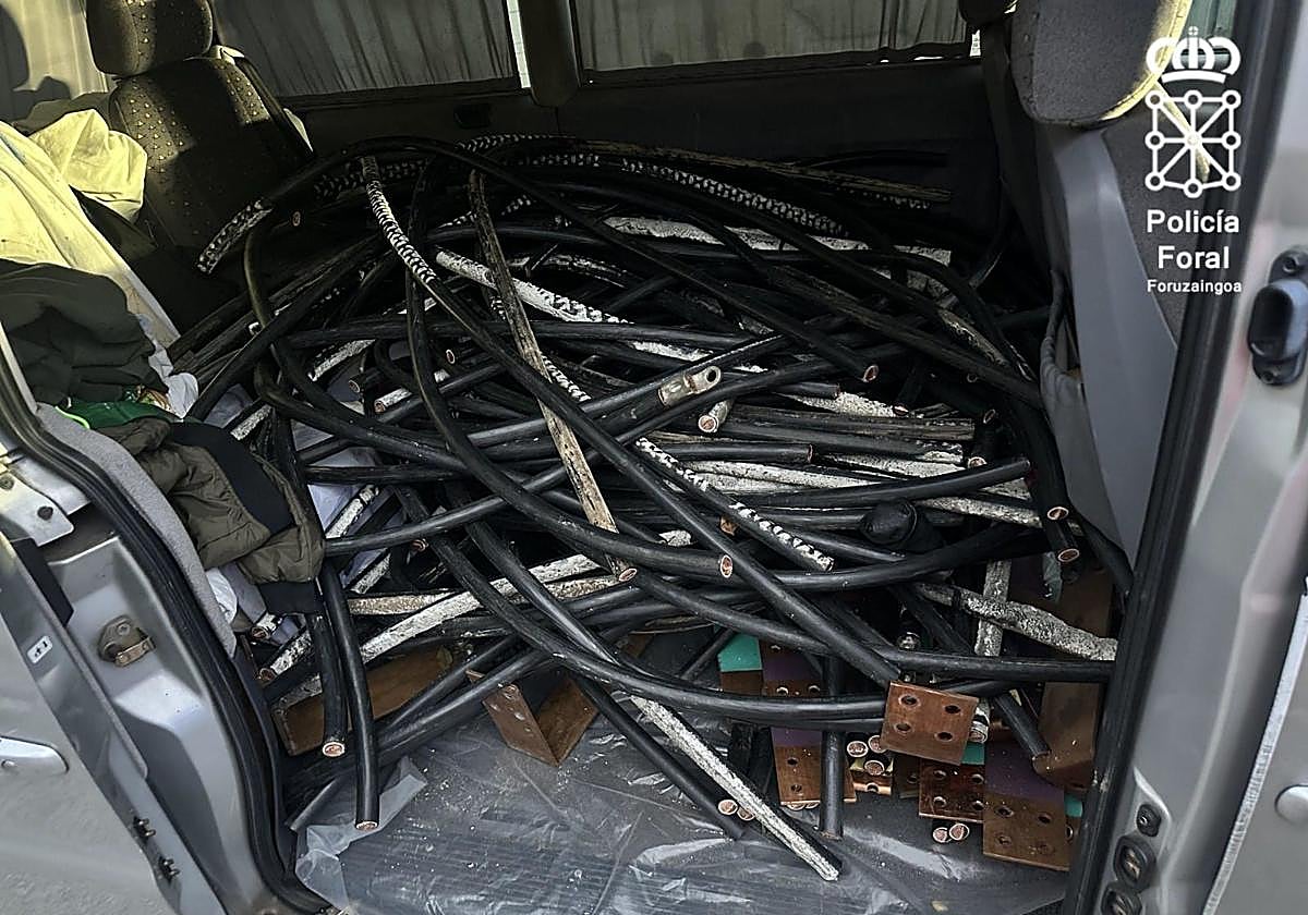 Material robado en el interior de la furgoneta