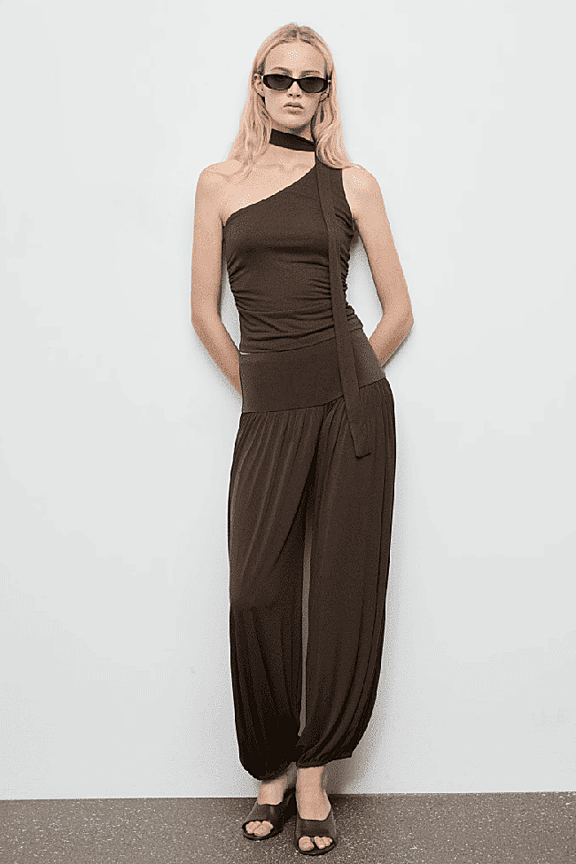 Pantalones bombacho marrones