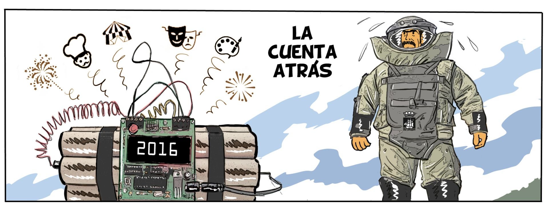 El calendario festivo, un permanente eje de las viñetas. 