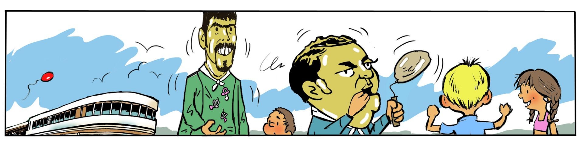 Eneko Goia, en la calle en un ambiente festivo, junto al Náutico. 