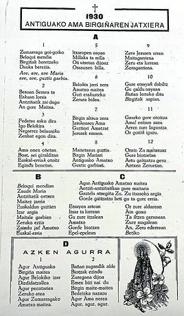 Coplas escritas a bajada de la Antigua, datadas en 1930.