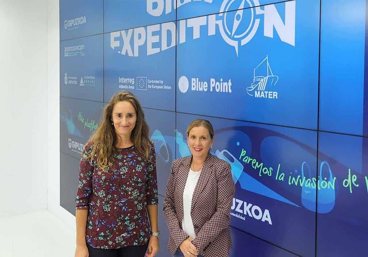 La directora 'Mater', Izaskun Suberbiola, y la directora foral de Transición Ecológica, Mónica Pedreira.