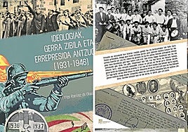 Portada y contraportada de 'Ideologiak, gerra zibila eta errepresioa Antzuolan (1931-1946)'.