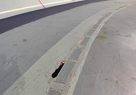 Imagen de este jueves del velódromo de Anoeta, donde son visibles las deficiencias.