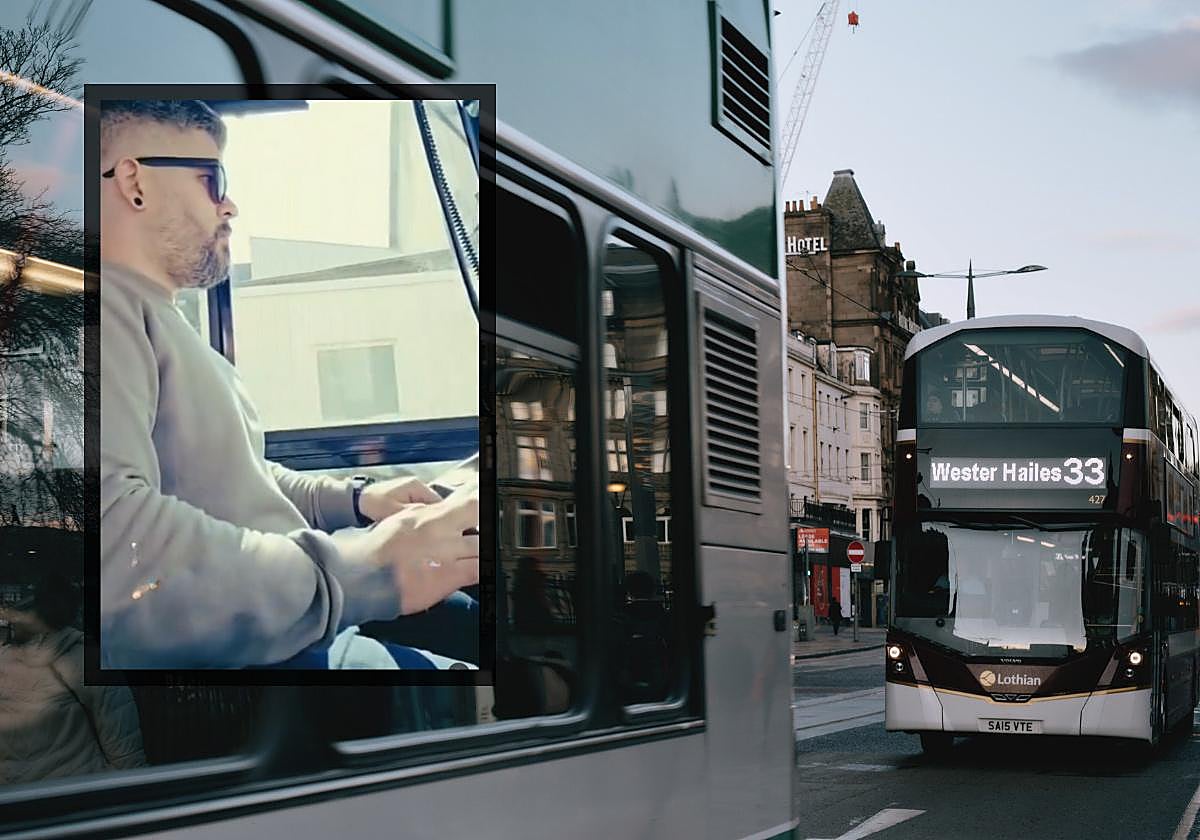 Daniel conduce su autobús por las carreteras de Alemania.