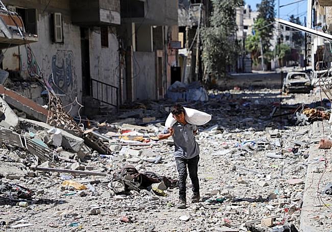 Una calle del barrio de Sabra, en Ciudad de Gaza, donde se produjo el enfrentamiento entre Hamás y el clan Doghmush.
