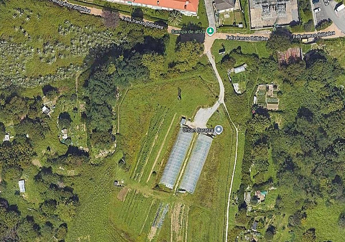 Vista de las huertas situadas junto al paseo Félix Iranzo, en el barrio de Amara.