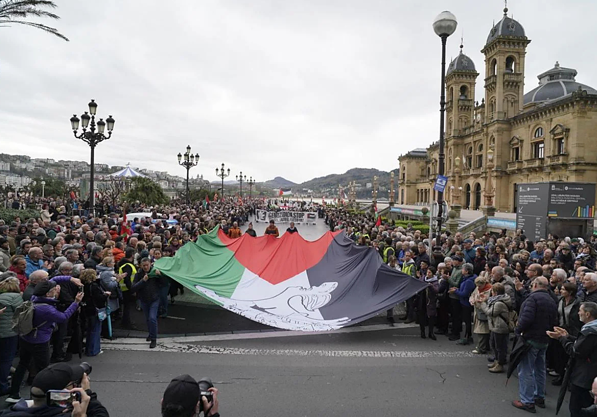 Una manifestación en favor de Palestina.