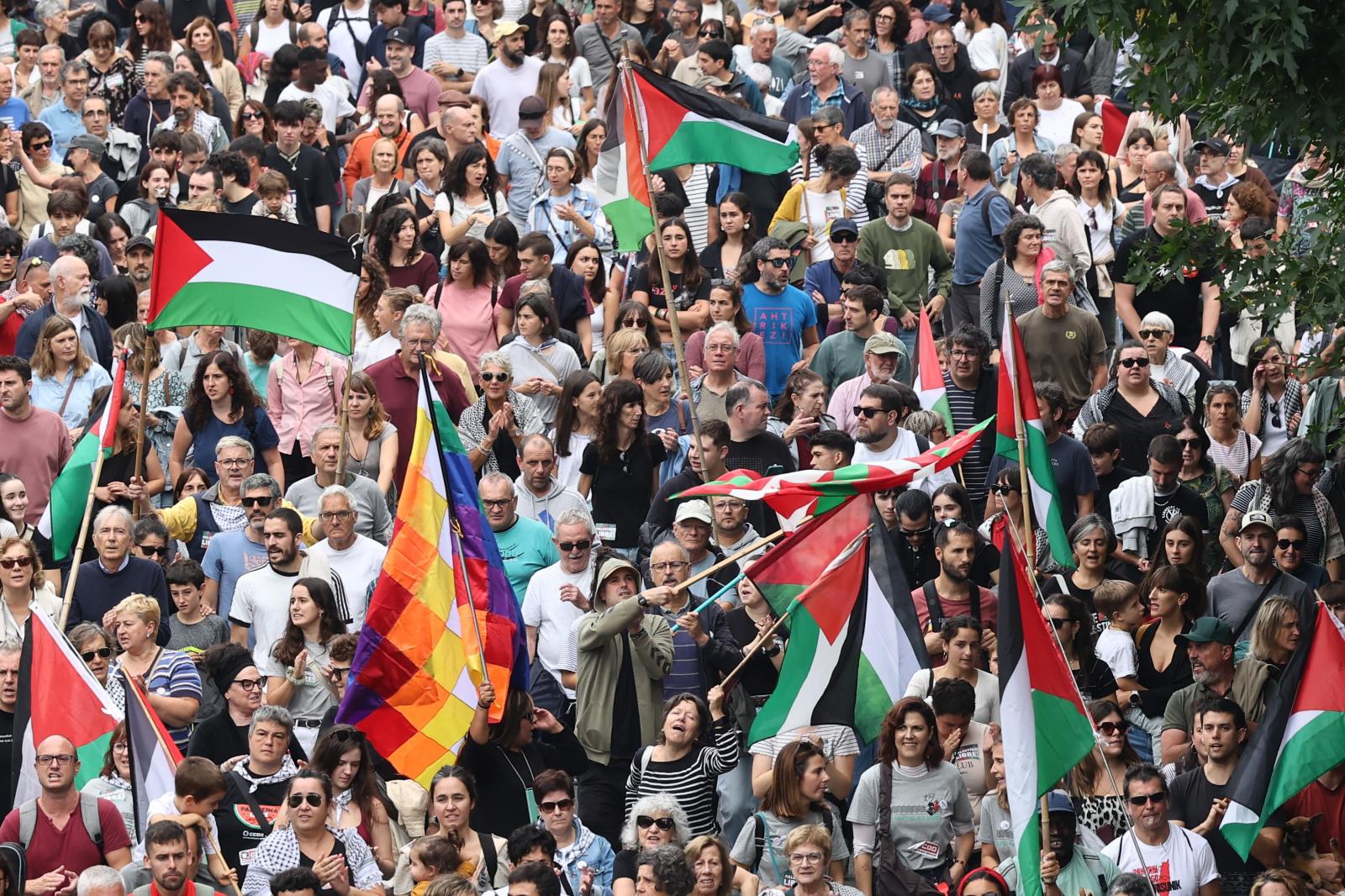 Manifestación en Donostia en apoyo a Palestina