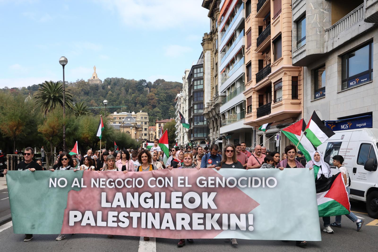 Manifestación en Donostia en apoyo a Palestina