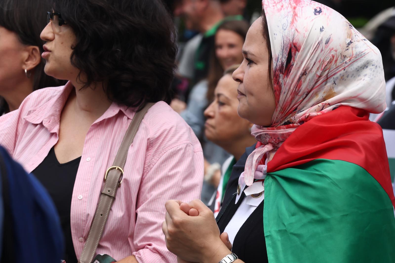 Manifestación en Donostia en apoyo a Palestina