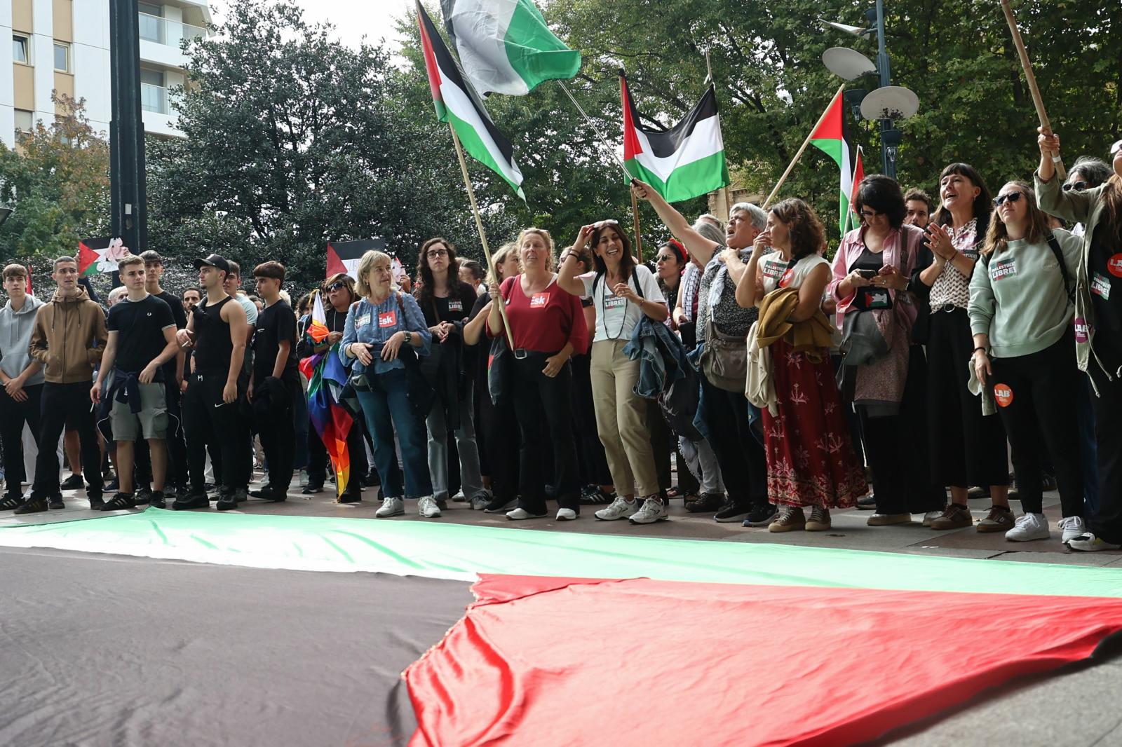 Manifestación en Donostia en apoyo a Palestina