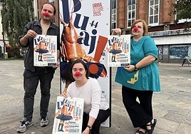Aitor Brion, Alazne Mendikute y Beatriz Caballero durante la presentación de las Jornadas de Teatro de Humor.